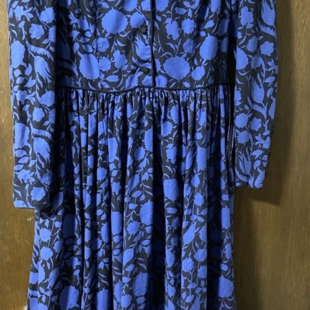 Vintage Laura Ashley Cotton & Wool Floral Dress Maxi US Size 12 - Picture 9 of 9